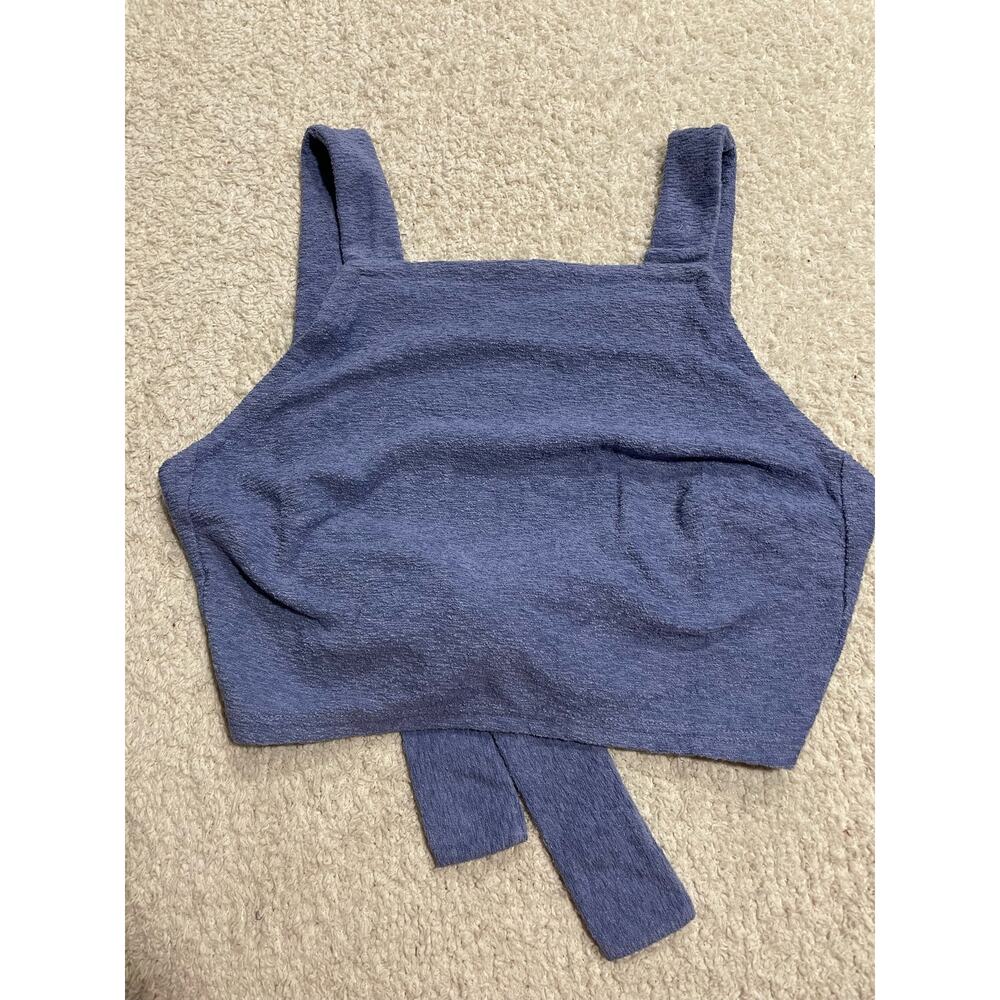 NWT Madewell Women's Size Small loop Terry Tie Back Crop Tank Soft Twilight